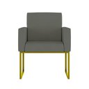 Ver imagem 6 de Kit Sofá 2 Lugares + 2 Poltronas Recepção Sala Base Dourada Cor:cinza Cinza