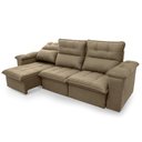 Ver imagem 1 de Sofá Retrátil Reclinável Verona 2,30m Suede Velut Bege Molas Ensacadas - King House