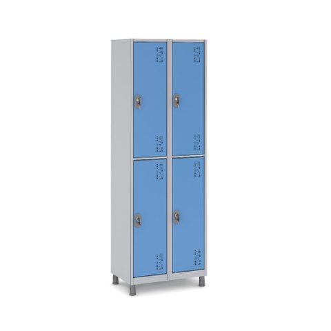 Armário de Aço 4 Portas Grandes para Vestiário:azul Claro
