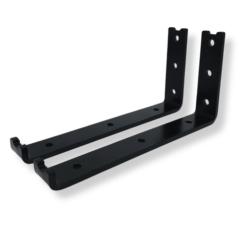 2 Suportes Formato L Mão Francesa 20cm para Prateleira Fixação de Parede Estilo Moderno Preto
