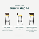 Ver imagem 3 de Banqueta para Cozinha Banco Alto Junco Argila Balcão Ilha Bancada Bares Piscina Área Gourmet