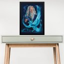 Ver imagem 1 de Quadro Arquétipo Mago com Fênix 45x34cm - com Vidro:moldura Preta