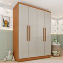 Ver imagem 1 de Guarda Roupa Infantil 4 Portas 2 Gavetas 133cm Harmonia Yescasa Bege/Cinamomo/Off White