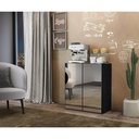 Ver imagem 2 de Aparador Buffet 3 Portas Com Espelho Vegas V1011 Preto Preto