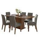 Ver imagem 2 de Conjunto Sala de Jantar Tampo de Vidro 6 Cadeiras Rustic/Silver Alba Madesa