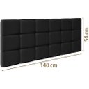 Ver imagem 3 de Cabeceira Painel Bia Estofada Casal Preto 1,40m - Pc Móveis