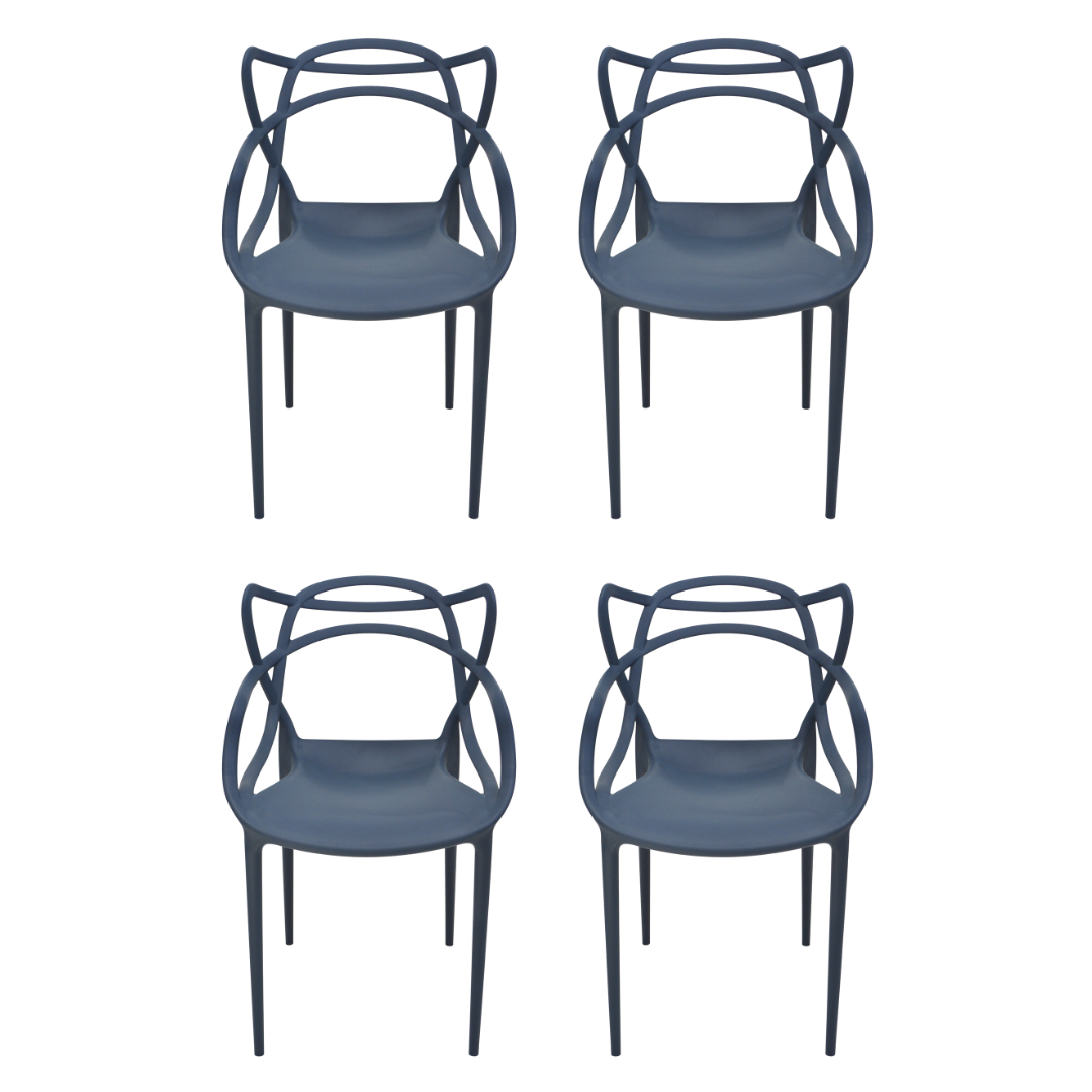Cadeira Allegra Azul Petróleo - Kit com 4