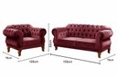 Ver imagem 3 de Kit Namoradeira Duquesa Chesterfield 2 Lugares + 1 Poltrona - Suede Bordô