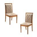 Ver imagem 1 de Conjunto de 2 Cadeiras Vênus - Madeira Maciça Assento e Encosto Estofados - Távoli Decor