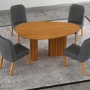 Ver imagem 2 de Kit 4 Cadeiras para Sala de Jantar Isis Cinza/Cinamomo/Chumbo