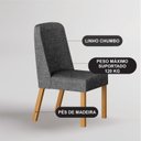 Ver imagem 5 de Kit 4 Cadeiras para Sala de Jantar Isis Cinza/Cinamomo/Chumbo