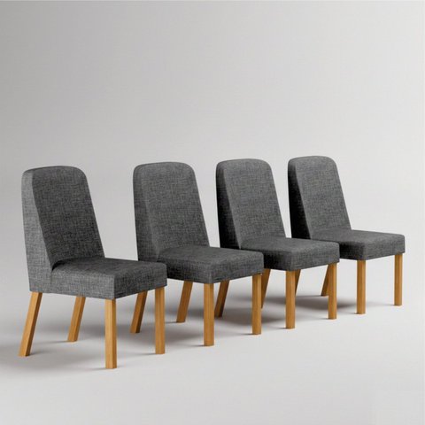 Kit 4 Cadeiras para Sala de Jantar Isis Cinza/Cinamomo/Chumbo