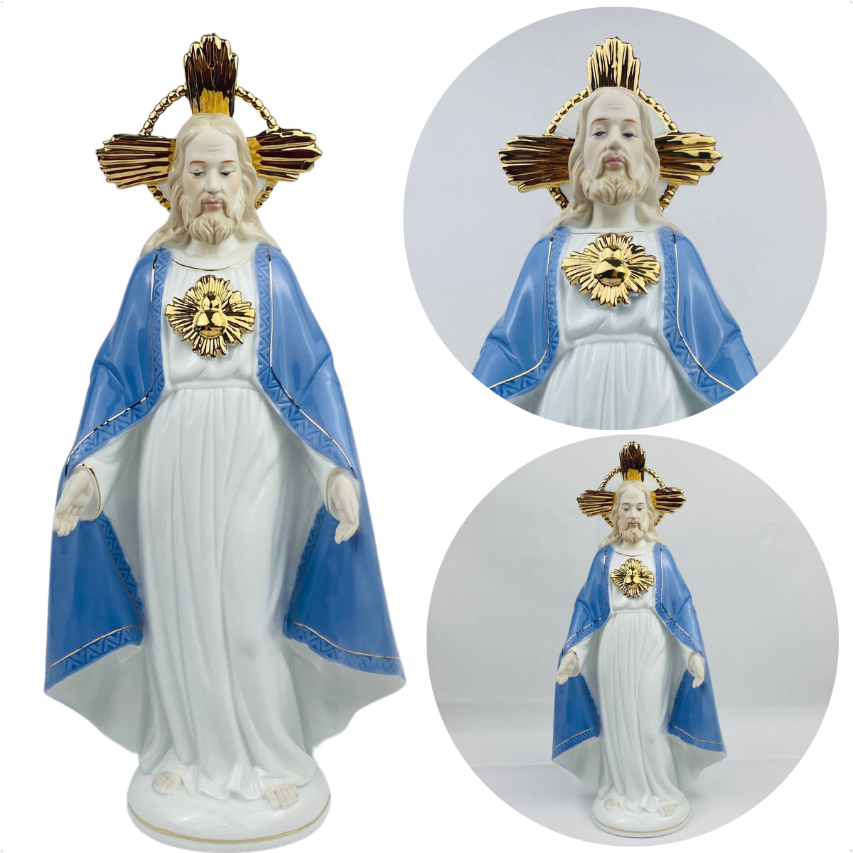 Sagrado Coração de Jesus em Porcelana 32 Cm - 3