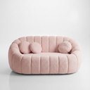 Ver imagem 2 de Sofá Curvo Orgânico Confortável Concha Bouclê Rosê - Vimont Moveis