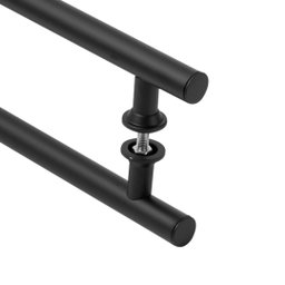 Puxador Preto Para Porta De Vidro E Madeira 110cm - 3