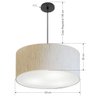 Pendente Cilíndrico Vivare Free Lux Md-4386 Cúpula em Tecido Lustres Vivare Linho Bege Canopla cinza - 3
