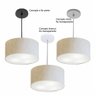 Pendente Cilíndrico Vivare Free Lux Md-4386 Cúpula em Tecido Lustres Vivare Linho Bege Canopla cinza - 4