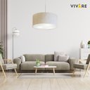 Ver imagem 2 de Pendente Cilíndrico Vivare Free Lux Md-4386 Cúpula em Tecido Lustres Vivare Linho Bege Canopla cinza