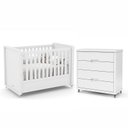 Ver imagem 1 de Jogo de Quarto Infantil Tutto New com Berço e Cômoda 4 Gavetas Branco Soft - Matic Móveis