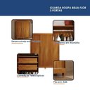 Ver imagem 2 de Guarda Roupa Casal Beija Flor 3 Portas de Correr 4 Gavetas MDF Naturalle Off White Flex Valdemóveis