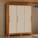 Ver imagem 7 de Guarda Roupa Casal Beija Flor 3 Portas de Correr 4 Gavetas MDF Naturalle Off White Flex Valdemóveis