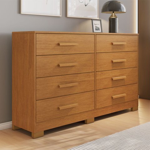 Cômoda para Quarto com 8 Gavetas Olga Marrom/Cinamomo