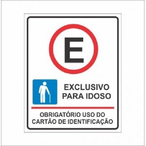 Placa de Sinalização Estacionamento Idoso