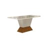 Mesa de Jantar 6 Lugares 1,80m Mdf/vidro Freijó/off White - 1