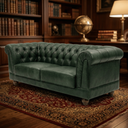 Ver imagem 2 de Sofá Chesterfield 2 Lugares 190cm Courino Premium Retrô Luxo Capitóné Sala Estar Recepção Escritório