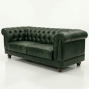 Ver imagem 1 de Sofá Chesterfield 2 Lugares 190cm Courino Premium Retrô Luxo Capitóné Sala Estar Recepção Escritório