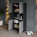 Ver imagem 5 de Armário Alto Estante para Escritório com 4 Portas e Prateleiras 80 x 45 x 160 cm F5 Office