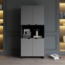 Ver imagem 6 de Armário Alto Estante para Escritório com 4 Portas e Prateleiras 80 x 45 x 160 cm F5 Office