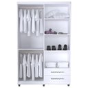 Ver imagem 3 de Cômoda e 02 Guarda Roupa Louise e Sapateira Laís Branco Brilho - Ajl