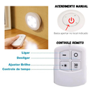 Ver imagem 2 de Kit 3 Luminaria Controle Remoto Led Spot Lampada sem Fio Fácil Instalação Teto Parede Armários