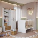 Ver imagem 3 de Quarto Infantil Completo Guarda Roupa e Berço Branco/mel