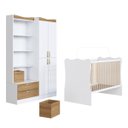 Ver imagem 1 de Quarto Infantil Completo Guarda Roupa e Berço Branco/mel
