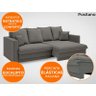 Sofá Positano 2,00M Sem Caixa, Retrátil e Reclinável Velosuede Grafite - Netsofás - 5