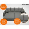 Sofá Positano 2,00M Sem Caixa, Retrátil e Reclinável Velosuede Grafite - Netsofás - 4