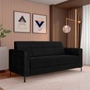 Ver imagem 2 de Sofá Living Decorativo Houston 2 Lugares 160cm Pés em Metal Veludo/ Pu Preto/ Preto G33 - Gran Belo