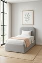 Ver imagem 1 de Cama Moderna Cabeceira Peseira com Espuma Acabamento Premium:linho Cinza