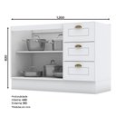 Ver imagem 4 de Balcão Pia 2 Portas e 3 Gavetas 120cm Americana Branco com Tampo Calcare - Móveis Henn