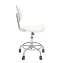 Ver imagem 2 de Cadeira Mocho Sela C/ Encosto 62cm Estética Dentista Cromado Branco