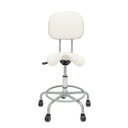 Ver imagem 3 de Cadeira Mocho Sela C/ Encosto 62cm Estética Dentista Cromado Branco