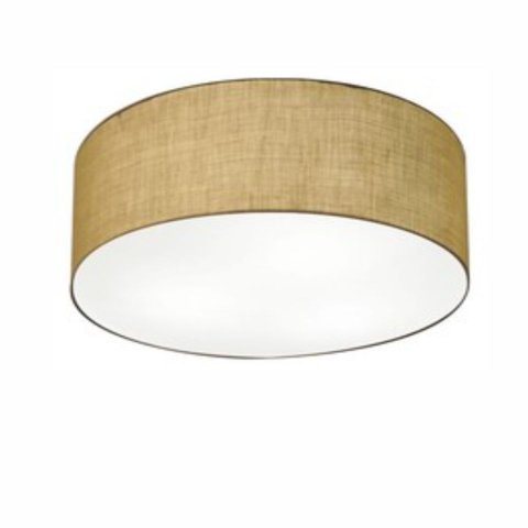 Plafon Cilíndrico Vivare Md-3014 Cúpula em Tecido 50x15cm - Bivolt - Palha - Bivolt