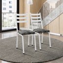 Ver imagem 1 de Kit com 2 Cadeiras Sala de Jantar Cozinha Europa Branco/Floral Dourado