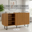Ver imagem 4 de Buffet Aparador Flow 1,60m Design Curvo Pés em Aço:Off White