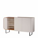 Ver imagem 3 de Buffet Aparador Flow 1,60m Design Curvo Pés em Aço:Off White