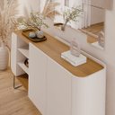 Ver imagem 2 de Buffet Aparador Flow 1,60m Design Curvo Pés em Aço:Off White