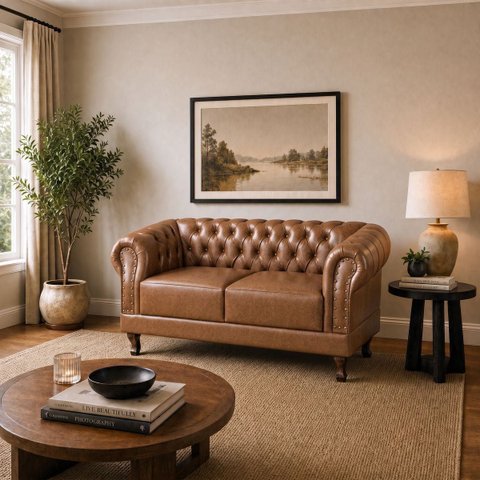 Namoradeira Chesterfield Duque 2 Lugares em Corano Whisky