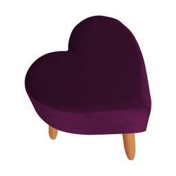 Puff Decorativo Coração para Sala de Estar Recepção Quarto Salão Roxo Dimazza Móveis - 2